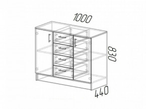 Комод К1000-2Д ЛДСП ясень шимо в Бакале - bakal.magazinmebel.ru | фото - изображение 2