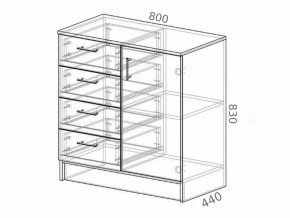 Комод К800-1Д ЛДСП белый в Бакале - bakal.magazinmebel.ru | фото - изображение 2