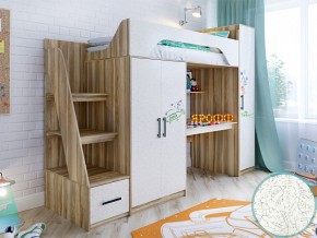 Кровать чердак Тея с пеналом с фасадом для рисования феритейл в Бакале - bakal.magazinmebel.ru | фото