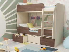 Кровать двухъярусная Малыш двойняшка дуб молочный-бодега в Бакале - bakal.magazinmebel.ru | фото