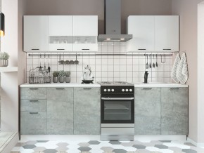 Кухня Дуся 2000 мм Белый Бриллиант/цемент в Бакале - bakal.magazinmebel.ru | фото