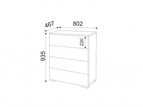 М05 (ручка брусок) Комод (4 ящика) в Бакале - bakal.magazinmebel.ru | фото