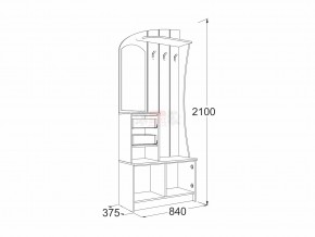 Прихожая Саша 20 ясень анкор в Бакале - bakal.magazinmebel.ru | фото - изображение 2